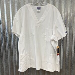 Cherokee Unisex White V-Neck Scrub Shirt